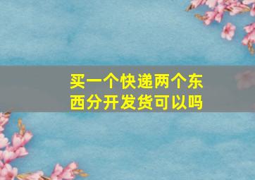 买一个快递两个东西分开发货可以吗