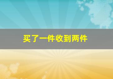 买了一件收到两件