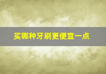 买哪种牙刷更便宜一点