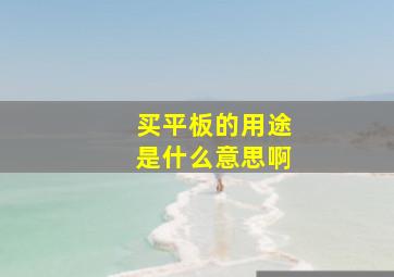 买平板的用途是什么意思啊