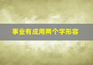 事业有成用两个字形容