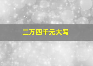 二万四千元大写