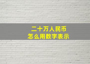 二十万人民币怎么用数字表示