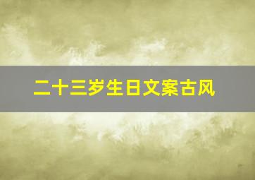 二十三岁生日文案古风