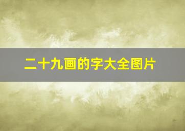 二十九画的字大全图片