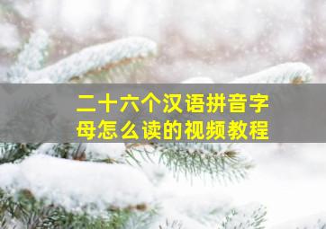 二十六个汉语拼音字母怎么读的视频教程