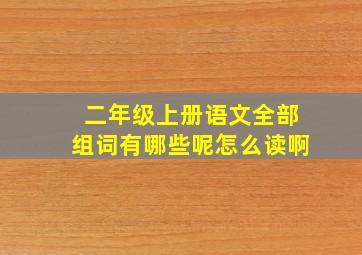 二年级上册语文全部组词有哪些呢怎么读啊