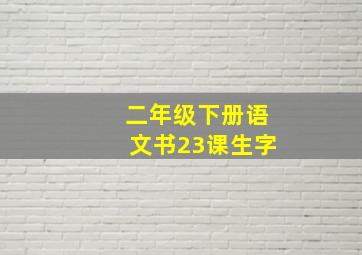 二年级下册语文书23课生字