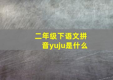 二年级下语文拼音yuju是什么