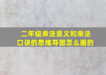 二年级乘法意义和乘法口诀的思维导图怎么画的