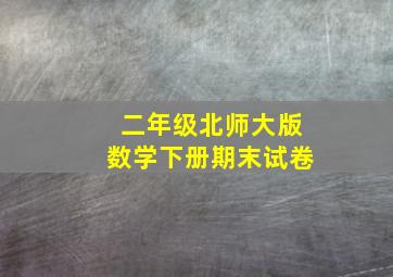 二年级北师大版数学下册期末试卷