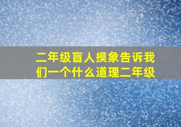 二年级盲人摸象告诉我们一个什么道理二年级