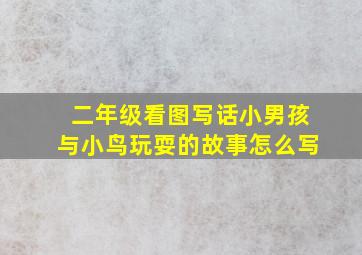 二年级看图写话小男孩与小鸟玩耍的故事怎么写