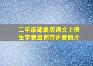 二年级部编版语文上册生字表组词带拼音图片