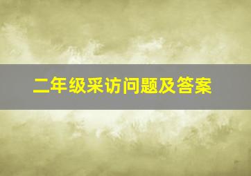 二年级采访问题及答案