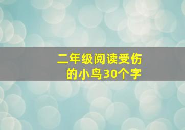 二年级阅读受伤的小鸟30个字