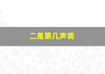 二是第几声调