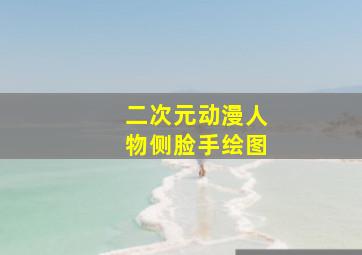 二次元动漫人物侧脸手绘图