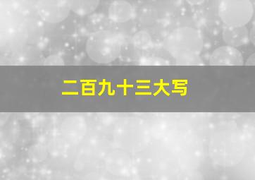 二百九十三大写