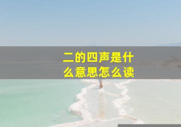 二的四声是什么意思怎么读