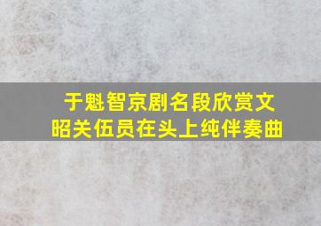 于魁智京剧名段欣赏文昭关伍员在头上纯伴奏曲