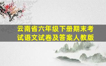 云南省六年级下册期末考试语文试卷及答案人教版