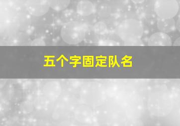 五个字固定队名