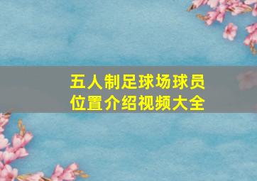 五人制足球场球员位置介绍视频大全