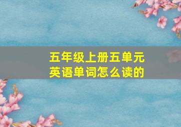 五年级上册五单元英语单词怎么读的