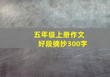 五年级上册作文好段摘抄300字