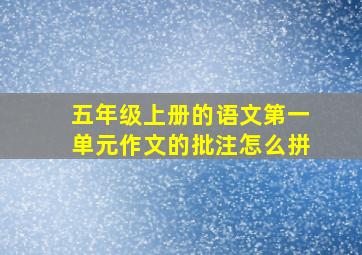 五年级上册的语文第一单元作文的批注怎么拼