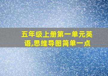 五年级上册第一单元英语,思维导图简单一点