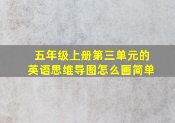 五年级上册第三单元的英语思维导图怎么画简单