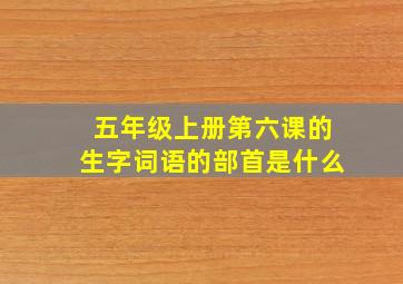 五年级上册第六课的生字词语的部首是什么