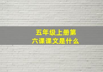 五年级上册第六课课文是什么