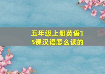 五年级上册英语15课汉语怎么读的