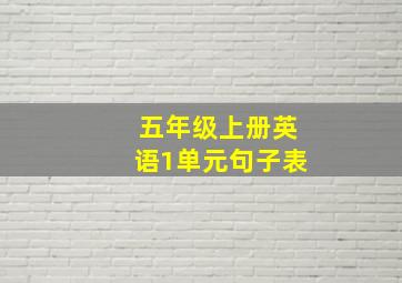 五年级上册英语1单元句子表