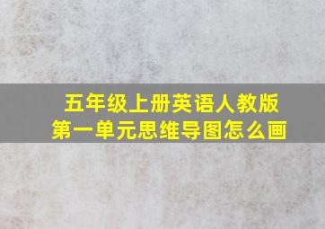 五年级上册英语人教版第一单元思维导图怎么画