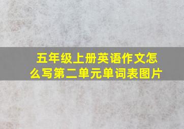 五年级上册英语作文怎么写第二单元单词表图片