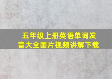 五年级上册英语单词发音大全图片视频讲解下载