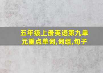 五年级上册英语第九单元重点单词,词组,句子