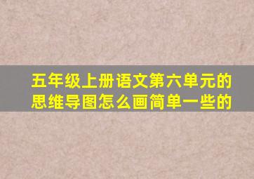 五年级上册语文第六单元的思维导图怎么画简单一些的