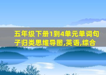 五年级下册1到4单元单词句子归类思维导图,英语,综合