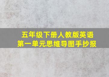 五年级下册人教版英语第一单元思维导图手抄报