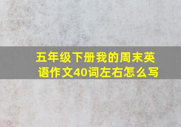 五年级下册我的周末英语作文40词左右怎么写