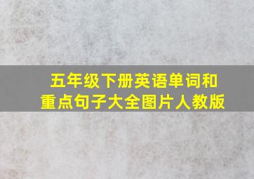 五年级下册英语单词和重点句子大全图片人教版