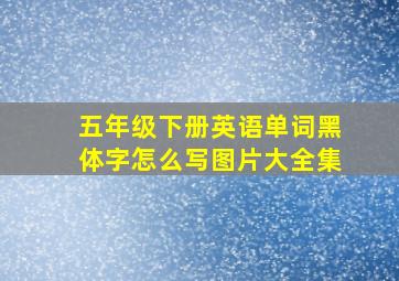 五年级下册英语单词黑体字怎么写图片大全集