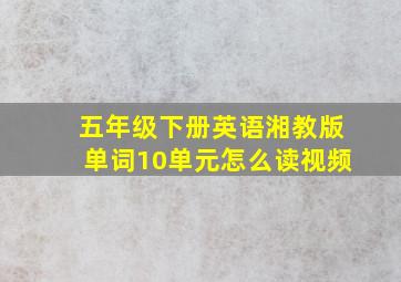 五年级下册英语湘教版单词10单元怎么读视频