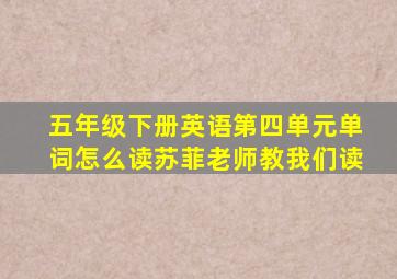 五年级下册英语第四单元单词怎么读苏菲老师教我们读