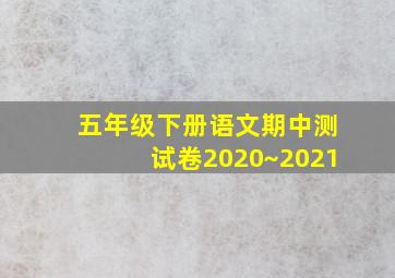 五年级下册语文期中测试卷2020~2021